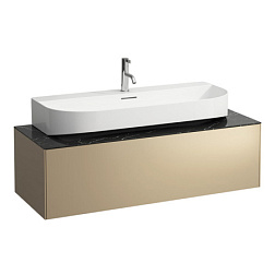 Модуль под раковину Sonar 117,7х45,7х34,1 см, золото/столешница черный мрамор, система push-to-open 4.0546.1.034.140.1 Laufen